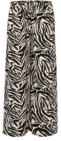 Malito - Damen Marlenehose im Animal Print - weich fließende Culottehose - lockere Sommerhose - Trendige Freizeithose 2306 - (Zebra)