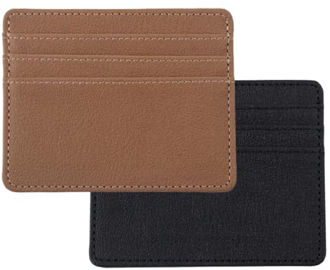 2 Pcs Tarjetero Hombre y Mujer, Porta Tarjetas de Tecnología Anti, Tarjeteros para Tarjetas de Credito, Robo RFID, Card Holder, Cartera de Hombre Ultrafina, Minimalista Cartera Tarjetero de Hombre