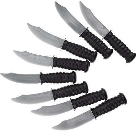 Kisangel 8 Pièces Set de Couteaux Décoratifs Réalistes pour Halloween Accessoires de Fête et Déguisement pour Garçon Fille