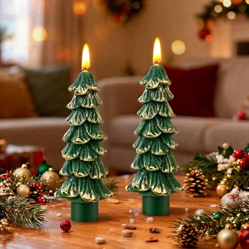 Set Regalo di Candele Natalizie, Candele Natalizie Regali Natale Donna, Set di Candele in Cera di Soia Naturale, Piccoli Regali di Natale per Decorazione per la Casa Camino Tavolo Festa