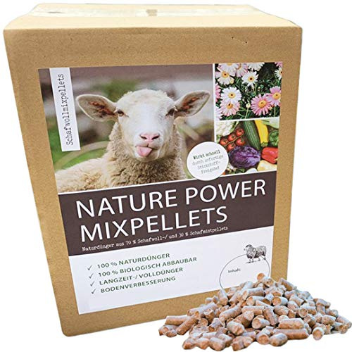 Nature Power Mixpellets 70% Schafwollpellets 30% Schafmistpellets 5000g / 5kg Biologischer Naturdünger Universal Obstdünger Pflanzendünger Gemüsedünger Langzeitdünger Kräuterdünger