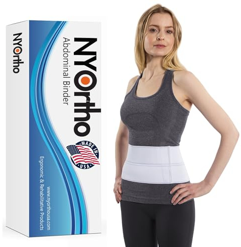 NYOrtho Abdominal Binder 6 2-Panel - Post-Surgery Compression Wrap for Men and Women - Abdominal Support Belt for Hernia, Back Pain, Core Support, Muscle Strain Relief - Latex-Free - USA (45-60)