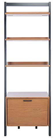 SAFAVIEH Home Collection Lavina Natural and Charcoal 3-Shelf Etagere