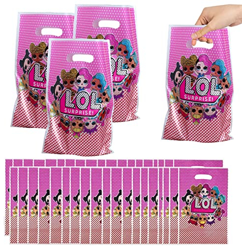 50 Pezzi Sacchetto per Caramella, LOL-Surprise Sacchettini Compleanno Bambini, Sacchetti Regalo,Borsa di Regalo per Feste di Compleanno di Natale, Feste a Tema 25 x 16 cm