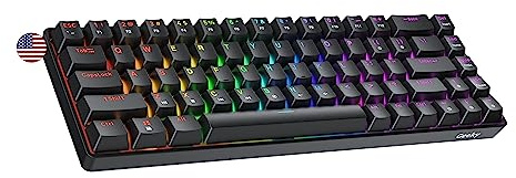 Geeky GK65 65% | Hot Swappable Mechanische Gaming-Tastatur | 68 Tasten Multi Color RGB LED Hintergrundbeleuchtung für PC/Mac Gamer| ANSI US Amerikanisches Layout (Schwarz, Mechanical Speed Yellow)