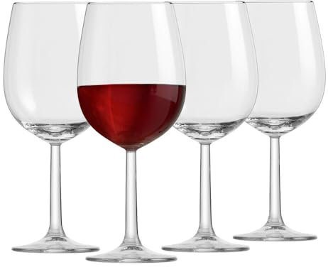 Murago - 4er Set Rotweingläser Timeless mit ca. 450 ml Füllmenge - Weingläser Glas transparent Spülmaschinenfeste Elegante Zeitlose Gläser für Rotwein Glas Rotweinglas Weinglas