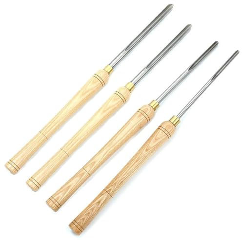 Ensemble de gouges de tour, outils de tour de précision, outils de tournage de tour à bois, ensemble de gouges à bol, 1/4 3/8 1/2 5/8 4 pièces HSS tour burin broche bol gouges outil de travail du