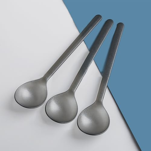 Premium Sundae Spoons, Heavy Duty 50 PCS 6.6, Long Disposable Plastic Utensils for Ice Cream, Milkshakes, Cream Cakes, Tea and Floats, Milky tea. Stylish design, comfortable handling (Frosted)