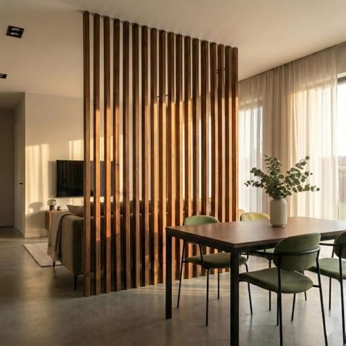 Set 6 Listelli in Legno Thermo-Wood 45x90 mm, Lunghezza 3 metri, Parete Divisoria Legno Termotrattato, Divisorio Ambienti a Pressione, Listelli Decorativi per Soffitto e Parete