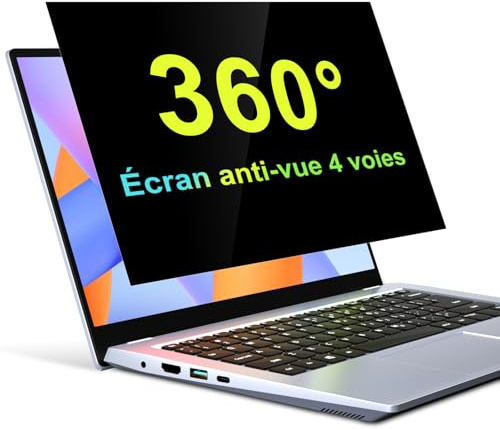 ZOEGAA 360° Blickschutzfolie Laptop 14 Zoll 16:10, Vierseitig Sichtschutzfolie 14 zoll,Anti Blaulicht Blendschutz Laptop Privacy Screen Sichtschutz Blickschutzfilter für Lenovo HP Dell Acer Asus