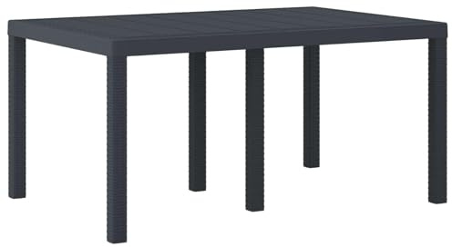 vidaXL Tavolo da Giardino Antracite 150 x 100 x 73 cm polyrattan, Tavolo da Giardino Moderno, Rettangolare, Mobili da Pranzo in Polyrattan Durevoli per Terrazza Esterna