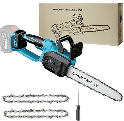 Motosierra eléctrica con batería de 12 pulgadas para Makita 18 V, 30 cm, sierra de podar PAM-VK0001, sierra eléctrica sin escobillas, con engrasador automático, lubricación de cadena, sierra de cadena