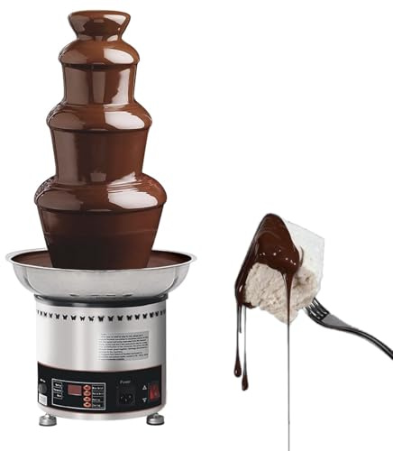 4/5/6 nivåer chokladfontän, stora fondue-set for choklad elektrisk chokladfontänmaskin, chokladsmältningsmaskin for fest, bröllop och födelsedag(4Tiers)