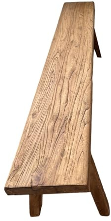 Banco largo de madera rústica de granja, asiento de entrada de madera maciza hecho a mano para sala de estar, cocina, comedor, muebles elegantes de 160 x 26 x 45 cm