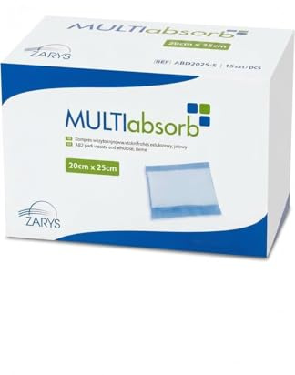 MULTIabsorb MEDICAZIONI STERILI ASSORBENTI in tessuto e cellulosa, 20x25cm (Conf. 15 pezzi)