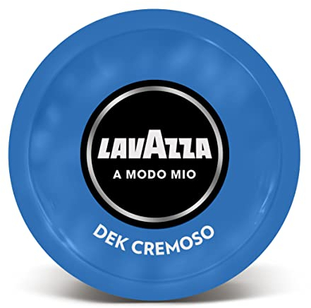 Lavazza A Modo Mio Dek Cremoso, 256 Capsule Caffè, per un Espresso Decaffeinato con Note Aromatiche di Mandorle e Canditi, 100% Arabica, Intensità 7/13, Tostatura Media, 16 Confezioni da 16 Capsule