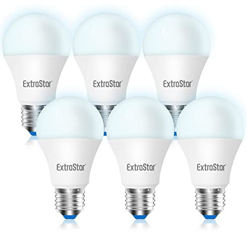 EXTRASTAR Lampadina LED E27, 10W (equivalenti a 80W), 6500K,luce bianca fredda - Pacco da 6
