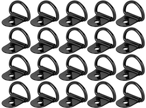 X AUTOHAUX 20 Piezas Anillos de Amarre en D Forma de Acero Inoxidable Amarre Anclaje Amarre círculos para Coche Camión Remolque Autocaravana Negro