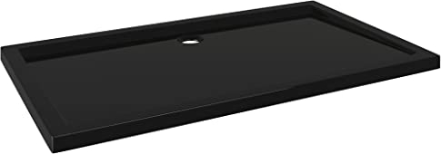 vidaXL Duschtasse Niedrige Schwelle Duschwanne Bad Brausewanne Brausetasse Duschbecken Dusche Wanne Bad Badezimmer ABS Rechteckig Schwarz 70x120cm