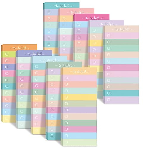 Censen 10 Pack 500 Sheets To Do List Notes Daily Checklist Notepads with 50 Sheets Each Undated Memo Pad Color Block To Do Note Pad Weekly Plan Notepad Organizer Planners (Fresh Color,Frame)