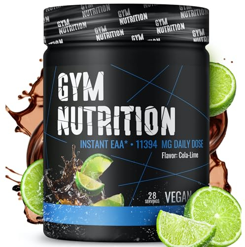EAA Pulver hochdosiert 500g I Alle 8 essentielle Aminosäuren EAAs Komplex I Vegan I Reich an BCAA I Ohne unnötige Zusätze I (Cola Lime)