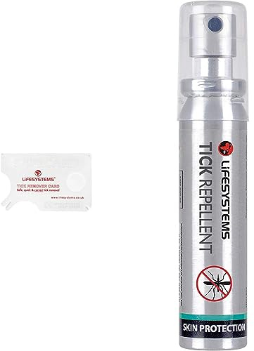 LifesystemsLifesystems Tick Remover Credit Card Size with Magnifying Lens for Quick and Easy Removal, White & Tick Insect Repellent Pump Spray 25ml Long Lasting Ideal for ChildrenLifesystems