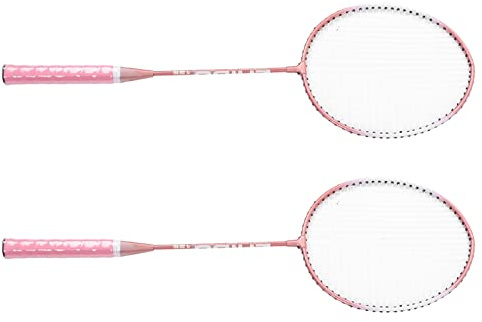 Raquettes de Badminton Roses, pour Débutants, Conception Séparée en Alliage de Fer pour la Formation des étudiants, Performances Professionnelles, Légères et Confortables, Idéales