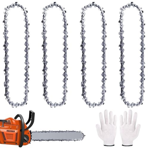 4 Stück Sägekette Kettensäge Kette 3/8LP, 52 Antriebsglieder 1,3 mm Rückschlagsarme 14 Zoll 35 cm Kettensägen kompatibel mit Dolmar, Bosch, Makita, Ryobi, Oregon, Karcher, Husqvarna Sägekette