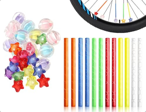 Emezddo Lot de 42 Réflecteurs pour Rayons de Vélo, Visibilité à 360°, Œil-de-Chat Rayons, Accessoires de Vélo, pour Les Voyages, Le Sport et la Maison