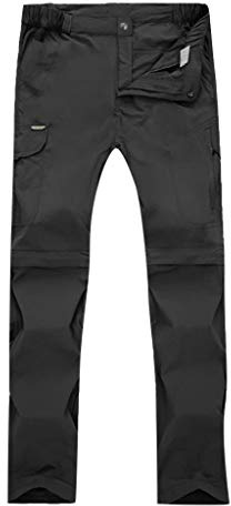 Pantalon de randonnée zippé pour Homme - Léger et Respirant - Séchage Rapide - Zip Off de Trekking Amovible - Pantalon Fonctionnel Extensible - pour l'été - pour l'extérieur