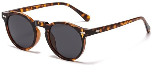 LOJUDI Kids Sunglasses Boys Girls - Polarised Round Childrens Sunglasses Mirrored Cool Style Retro Sun Glasses for UV400 Protection-Tortoiseshell/Grey