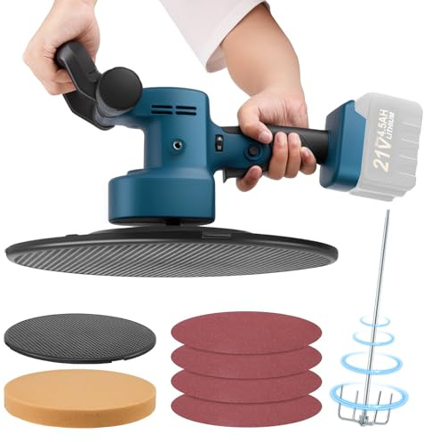 Electric Wall Smoothing Machine, Cordless Wall Mortar Finishing Machine with 7 Speeds, 3 in 1 Cement Paddle Mixer, Mortar Trowel & Wall Sander, Compatible with Makita 18V (No Battery)