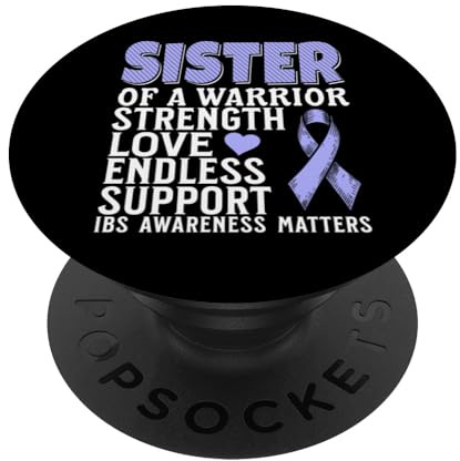 Sister of a Warrior IBS Awareness Irritable Bowel Syndrome PopSockets Adhesive PopGrip