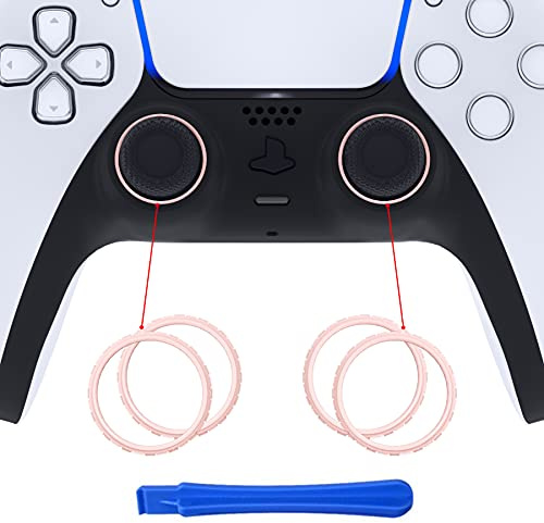 eXtremeRate Ersatzringe für ps5 Controller Schutz Ringe für Joysticks Thumbsticks Ersatzteile Zubehör für ps5 Controller Akzentringe-KEIN Controller und KEIN Joytick enthalten-Pink