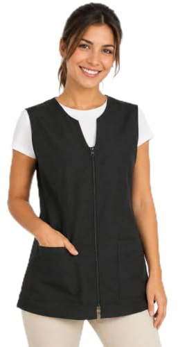Etrexonline Blouse de Travail Sans Manches pour Femmes, Manteau Uniformes Femmes de nettoyage