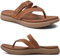 COFACE Chanclas Mujer Moda Ortopedicas Comodas Cuero Tela Elegantes Sandalias de Dedo Señora Piel Verano Playa Piscina Flip Flop Ligera Abierta Chancletas Pala Antideslizante Goma Suela Tan 39