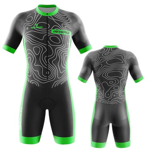 Men's MTB Triathlon Tri Suit Short Sleeve Quick-Drying Cycling Skinsuit, for Cycling Training Road Bike Top Cycling Clothing Pro Trisuit und Triathlon– Quick Dry, Breathable (TYPE-4,M)