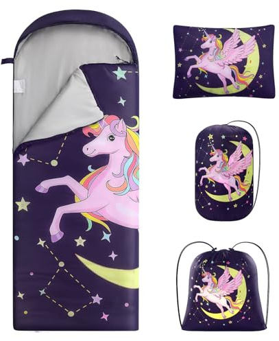 ETGLCOZY Sacco a pelo da campeggio, 3 stagioni, caldo e freddo, per adulti, bambini, ragazzi, ragazze, escursioni, leggero, portatile, per uso interno ed esterno
