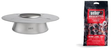 Weber 7666 Charcoal Heat Controller, Silver & Briquettes de Charbon - Sac 8 kg - Charbon de Bois pour Barbecues Combustible BBQ