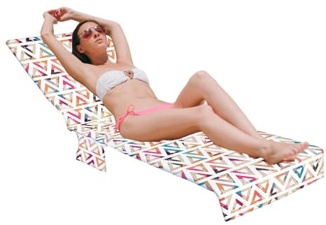 Poolstolsöverdrag, överdrag för solstol, handduksöverdrag för solstol, strandstolsskydd med sidofickor, överdrag för solstol