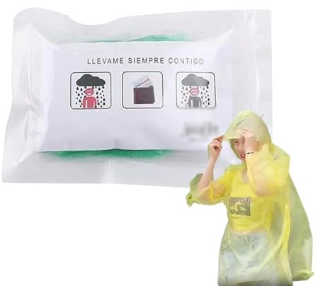 Yonuaret Regenponcho Damen Herren, Regenmäntel Für Mann,Frau Regencape Mit Kapuze Leichtgewichts Regen Poncho Kompressions Regenmantel, Regenponcho Wiederverwendbar Notfallponcho Für Damen & Herren