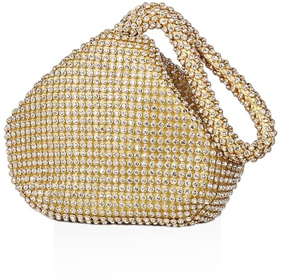 ZGDEIWGF 1 st strass kuvertväska, diamantväska, elegant middagsväska, glittrande väska, kristallväska, brudväska, bröllopsväska, lämplig för middag och bröllop, Guld, Taglia unica