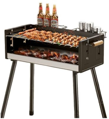 BBQ Stor Utomhus Kolgrill Utomhus Matlagning Grill Extra Stort Matlagningsområde Med Höjdjusterbar Matlagningsgaller För Backyard Camping Picnics Beach