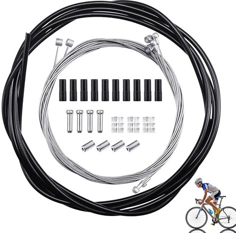 Fahrrad Schaltseil Set, Universal Fahrrad Schaltzug Stahl Schaltseil, Schaltseil Set Aus Pvc und Edelstahl für Mountainbike Rennrad (2-Meter Lang)