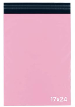 delka Bolsas de correo, bolsas de polietileno rosa duraderas, sobres de envío resistentes al desgarro para ropa, documentos, fuerte adhesivo autoadhesivo, impermeables y ligeras (17 x 24 pulgadas, 50