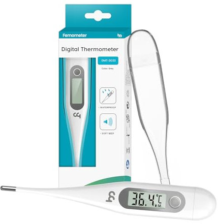 Pack de 2 Thermomètre Numérique pour Bébé et Adults, Thermometre Fièvre Médical, Rapide et Précis, Signal Acoustique, Commutable ℃/℉