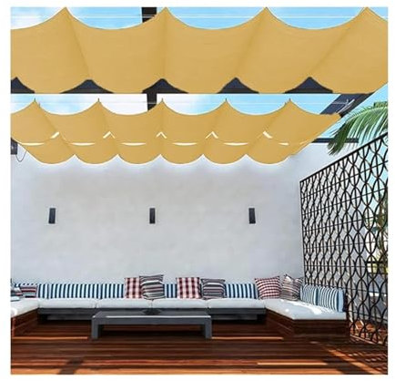 Voile d'ombrage rétractable en forme de U respirant qui réduit la chaleur et garde les espaces frais 2,8 m x 8 m pour extérieur, terrasse, jardin, piscine.