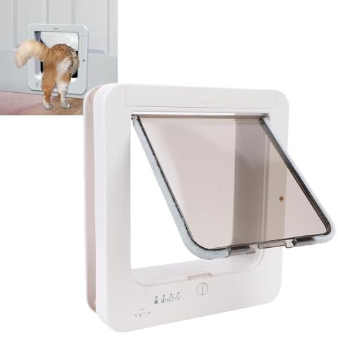 Yechiry Porta per Gatti Intelligente Rilevamento Automatico Metodi di Ingresso a 2 Vie Attivazione tramite Collare Installazione Semplice Gattaiola Porta Elettronica per Animali