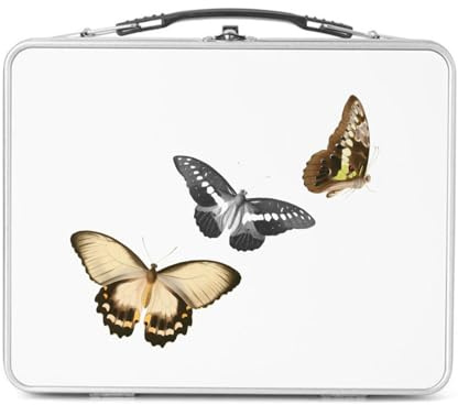 Fabulous Lunch Box Métal Argenté pour Sandwich et Snack - Papillons 1858 Planches Biologie Illustration Ancienne - Boîte à Goûter Aluminium Gamelle Rigide Style Rétro Imprimée en France