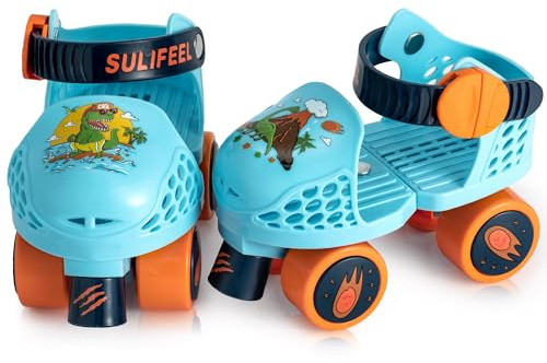 SULIFEEL Roulettes Quadruplées Réglables pour Enfants | Âge 3-5 ans, pour filles et garçons, confortable et sûr, facile à enfiler